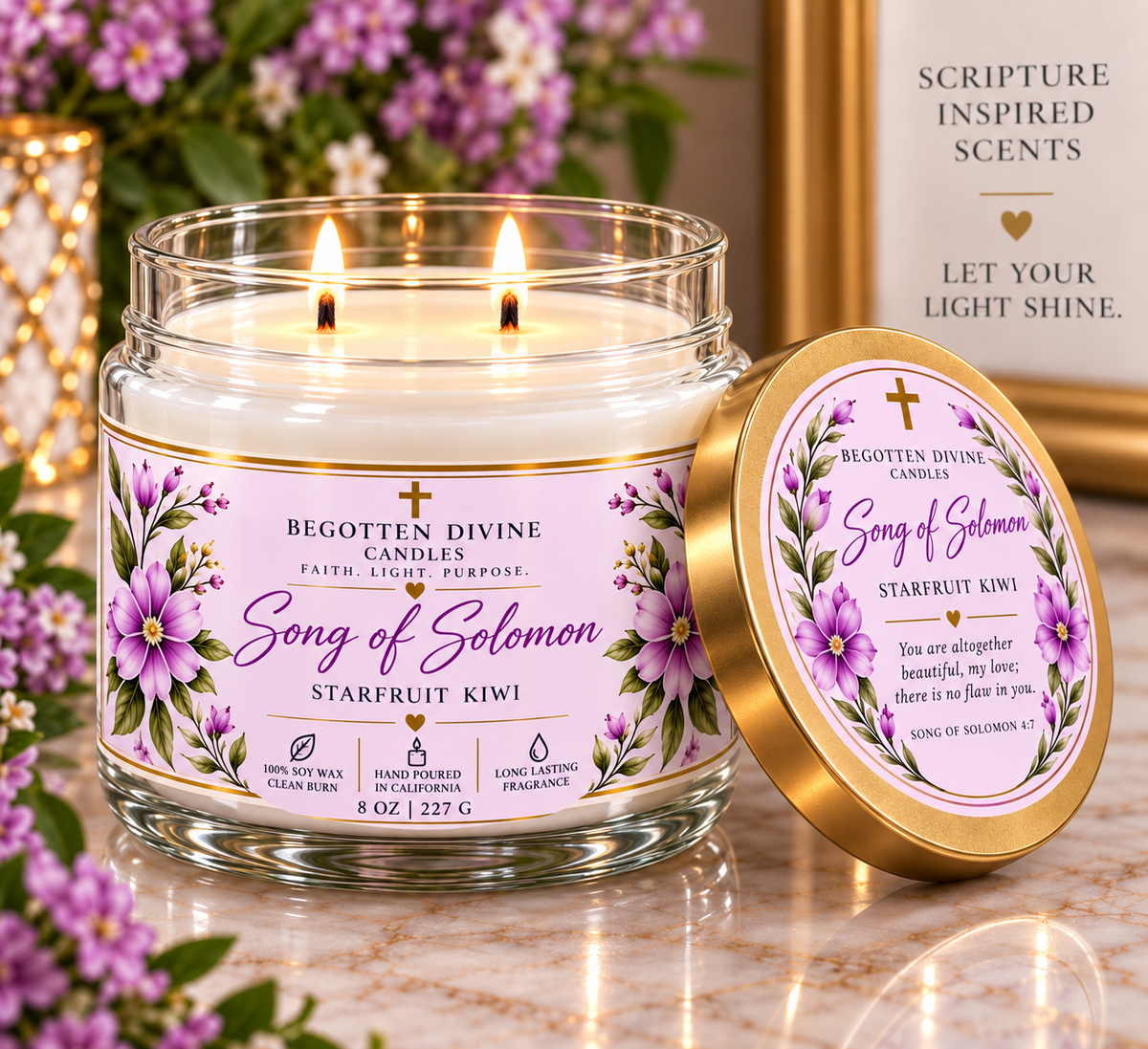 Scripture-Inspired Candles | Soy Wax | Double Wick 8oz