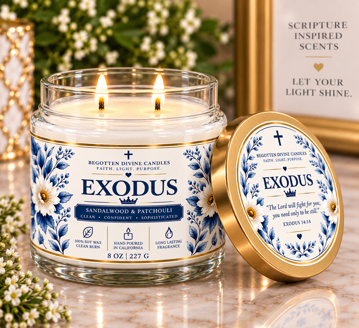 Scripture-Inspired Candles | Soy Wax | Double Wick 8oz