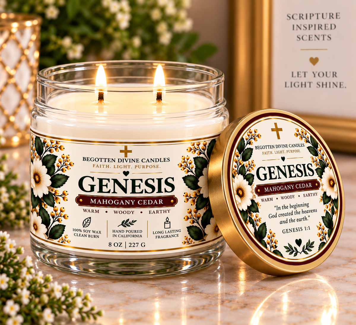 Scripture-Inspired Candles | Soy Wax | Double Wick 8oz