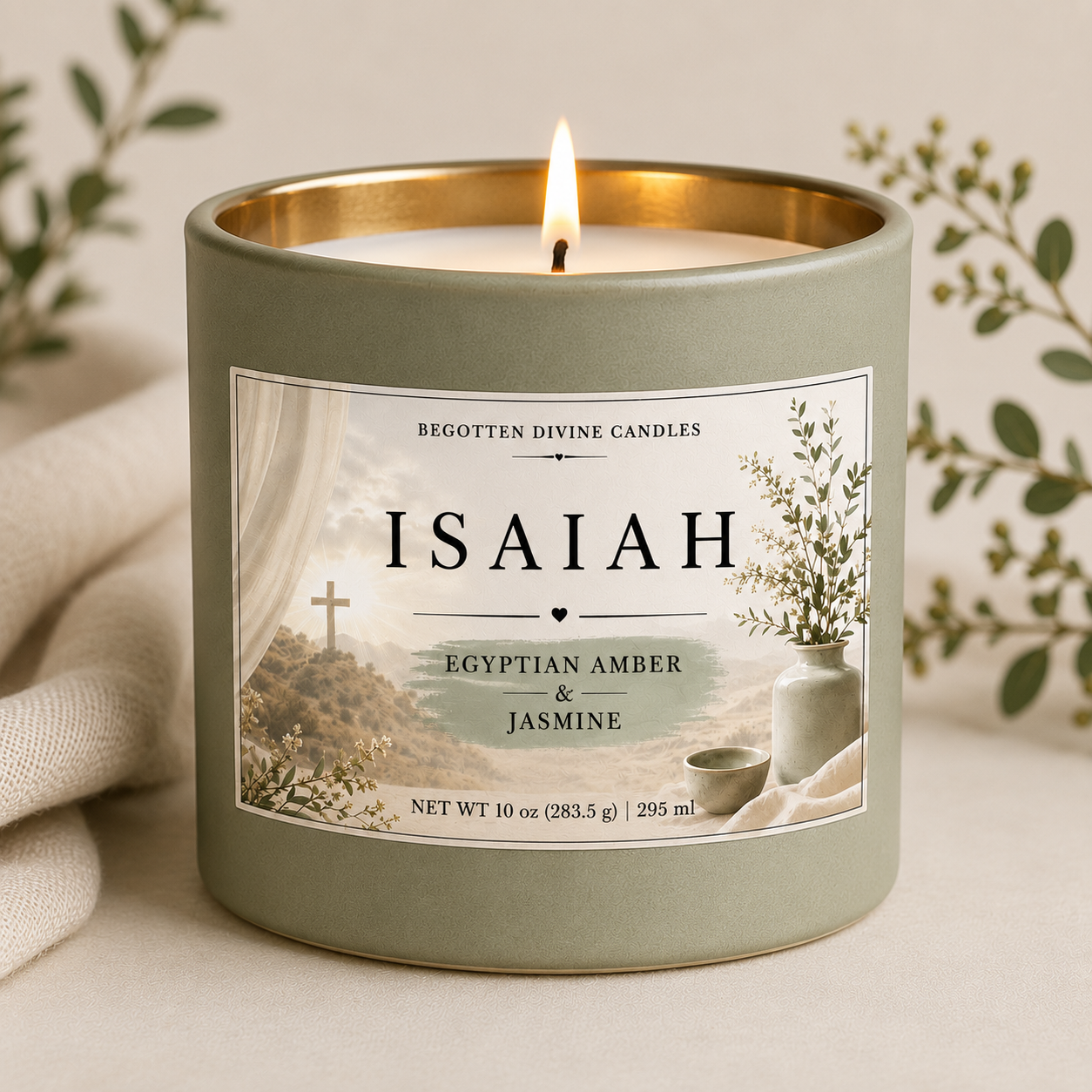 Isaiah | Gold Vessel Candle |          10 oz