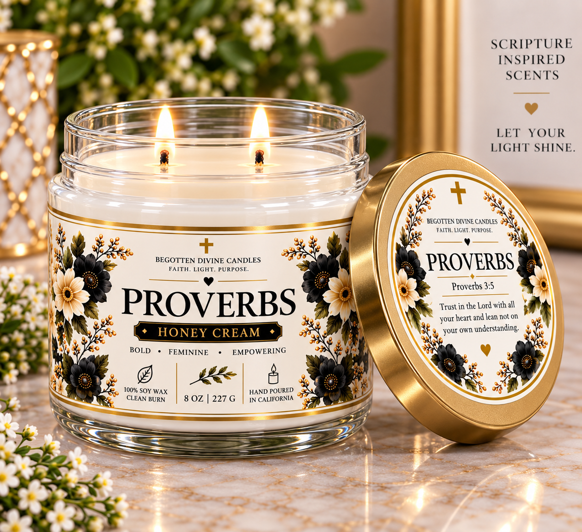 Scripture-Inspired Candles | Soy Wax | Double Wick 8oz
