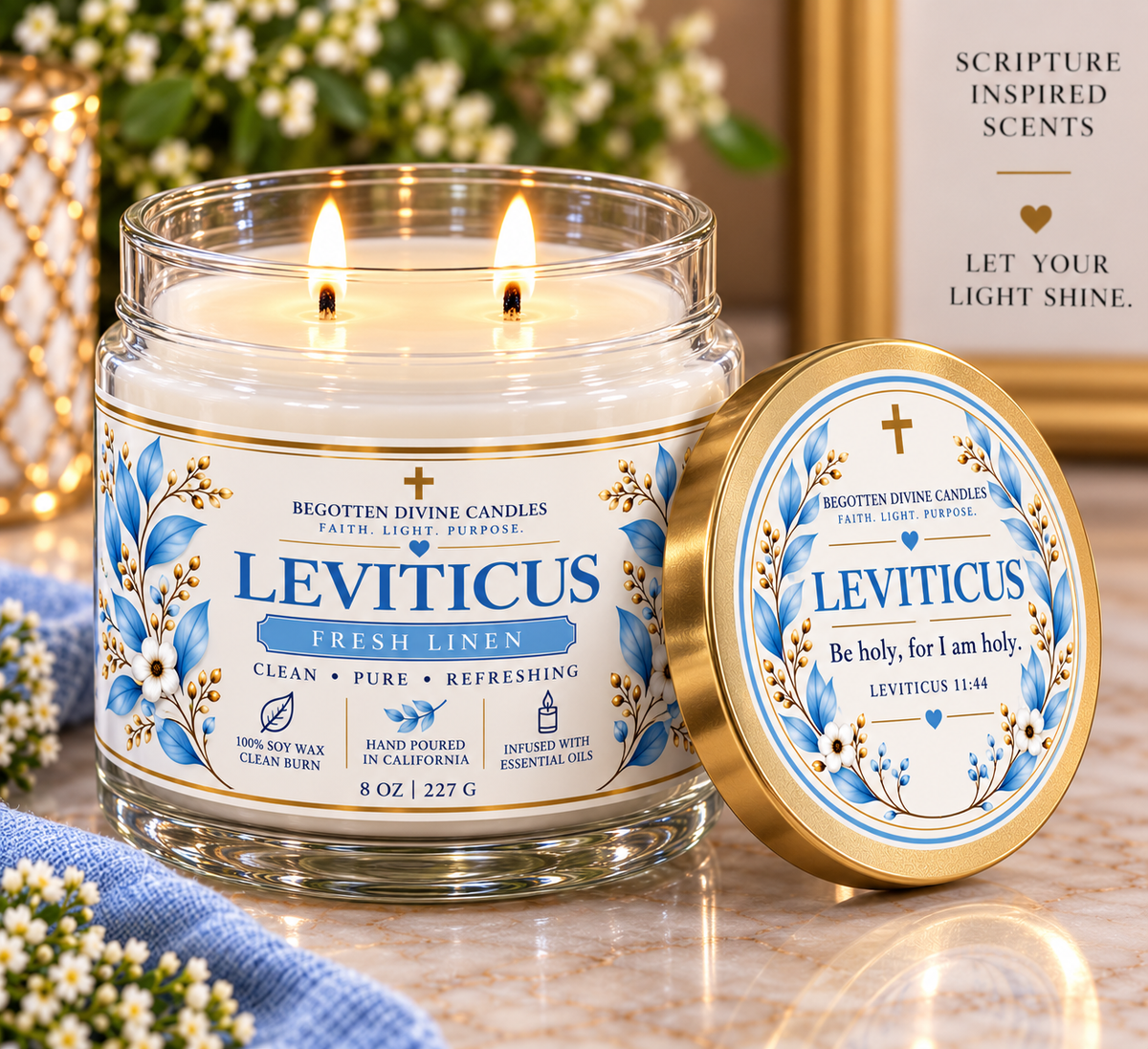 Scripture-Inspired Candles | Soy Wax | Double Wick 8oz