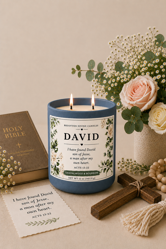David | Double Wick Soy Wax | 12 oz Candle
